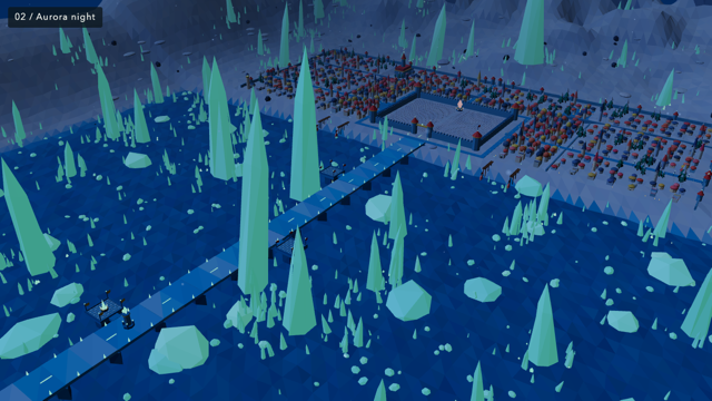 Aurora Glacier Span: Polar night under aurora night light